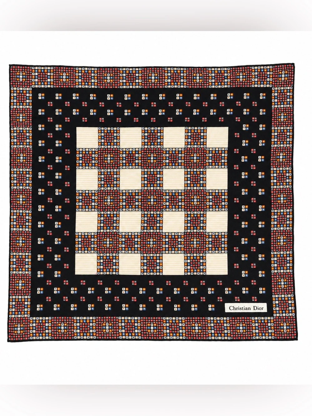 Christian Dior silk scarf pocket square